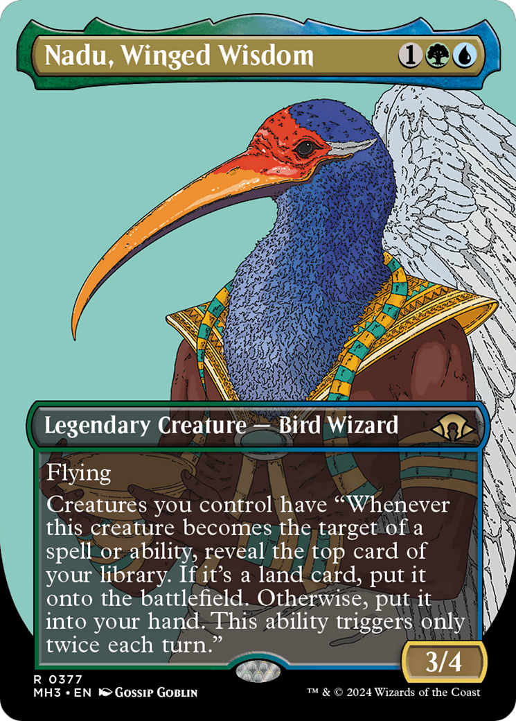 Nadu, Winged Wisdom (Borderless) [Modern Horizons 3] | Gauntlet Hobbies - Angola