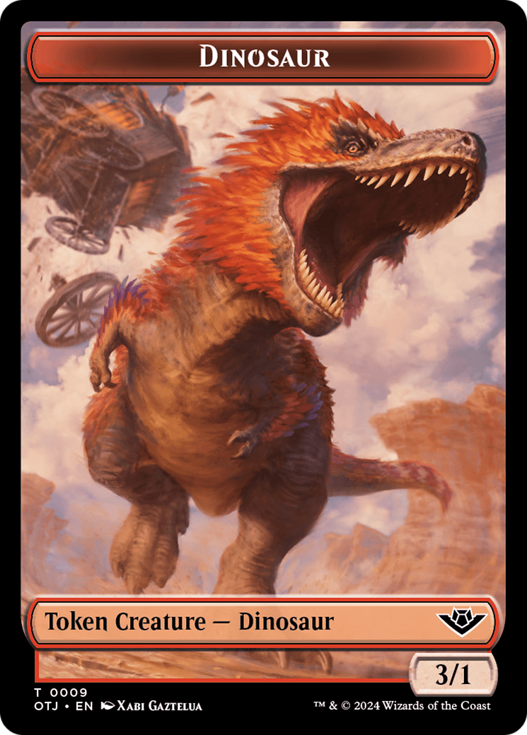 Dinosaur Token [Outlaws of Thunder Junction Tokens] | Gauntlet Hobbies - Angola