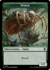 Spider // Blood Double-Sided Token [Bloomburrow Commander Tokens] | Gauntlet Hobbies - Angola