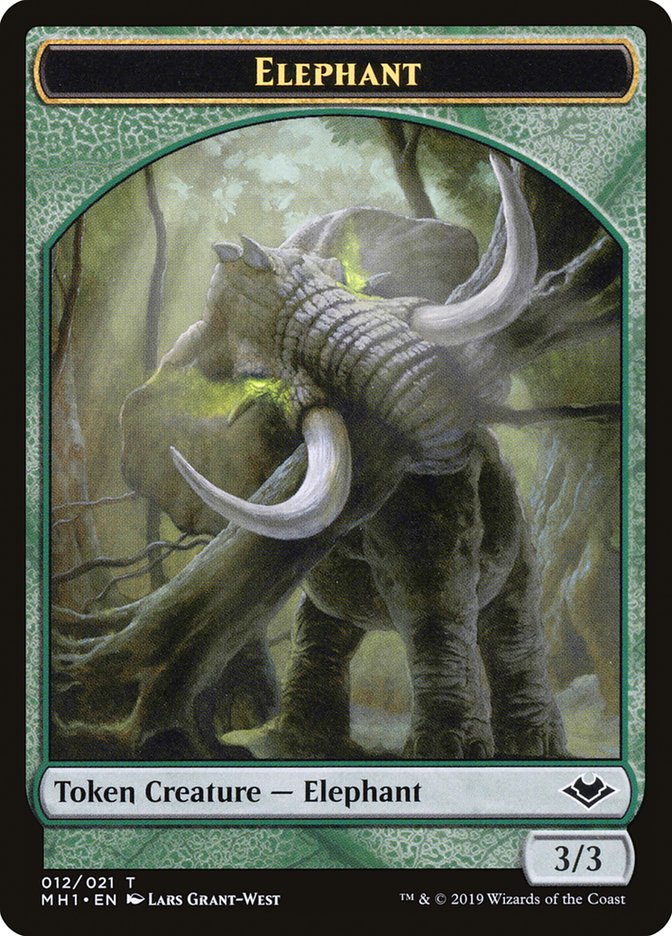 Elemental (008) // Elephant (012) Double-Sided Token [Modern Horizons Tokens] | Gauntlet Hobbies - Angola