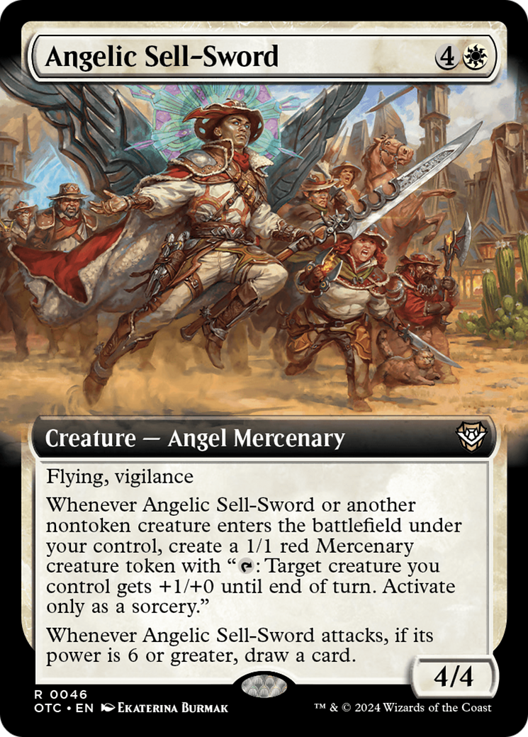 Angelic Sell-Sword (Extended Art) [Outlaws of Thunder Junction Commander] | Gauntlet Hobbies - Angola