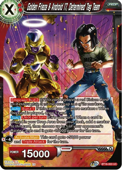 Golden Frieza & Android 17, Determined Tag Team (BT16-003) [Realm of the Gods] | Gauntlet Hobbies - Angola