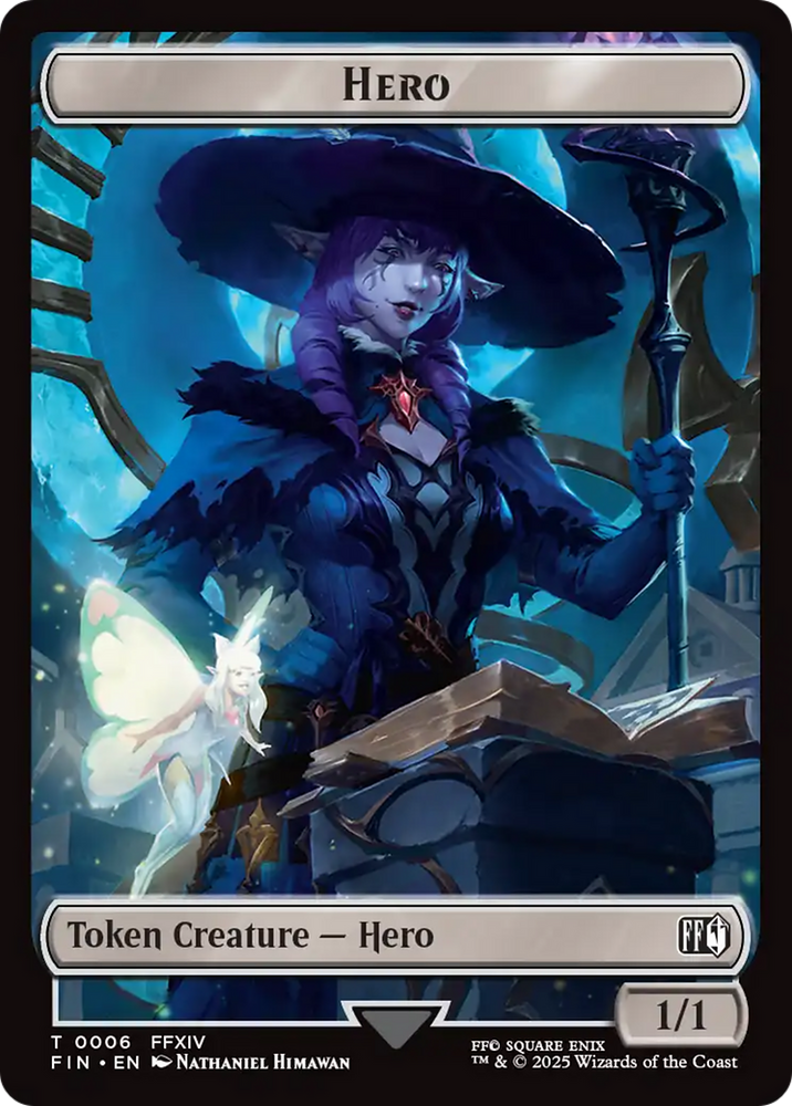 Hero (0006) // Wizard (0015) Double-Sided Token [FINAL FANTASY Tokens]