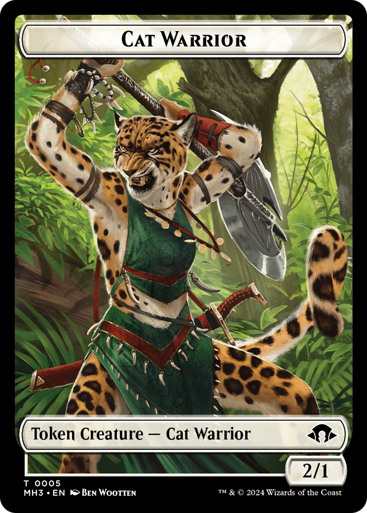 Servo // Cat Warrior Double-Sided Token [Modern Horizons 3 Tokens] | Gauntlet Hobbies - Angola