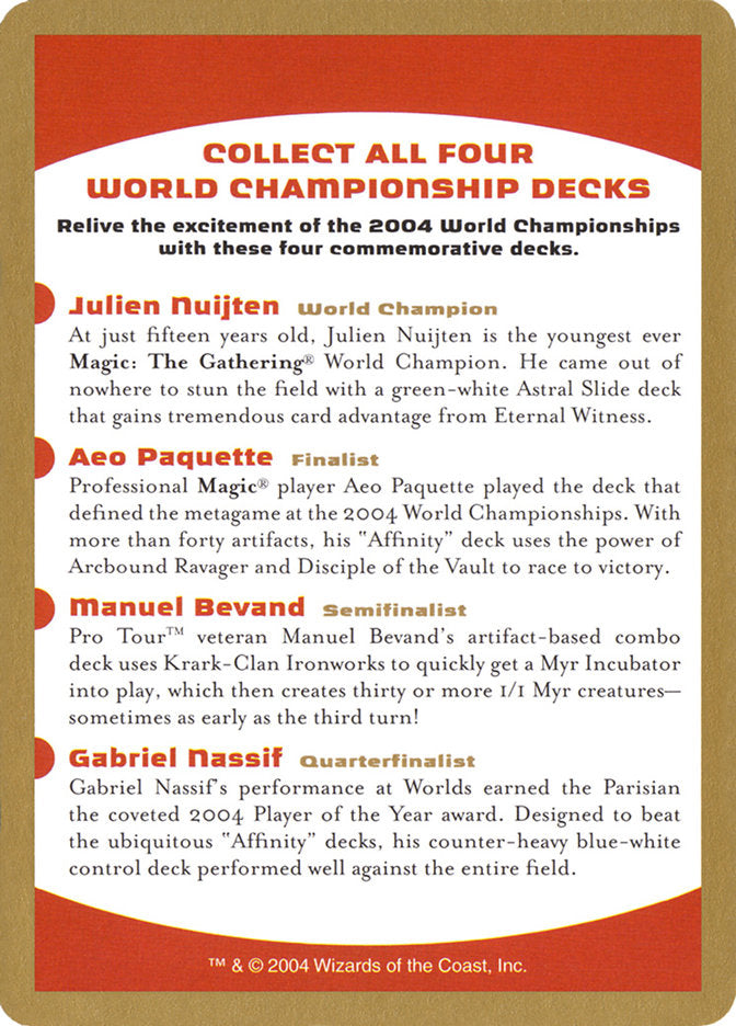 2004 World Championships Ad [World Championship Decks 2004] | Gauntlet Hobbies - Angola