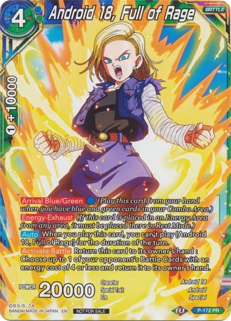 Android 18, Full of Rage (P-172) [Promotion Cards] | Gauntlet Hobbies - Angola