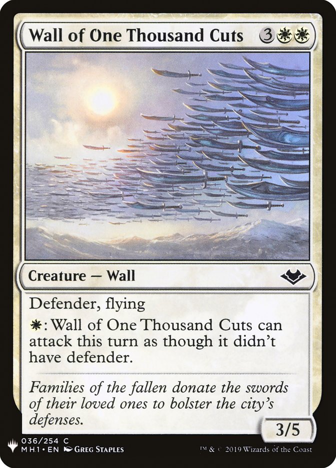 Wall of One Thousand Cuts [Mystery Booster] | Gauntlet Hobbies - Angola