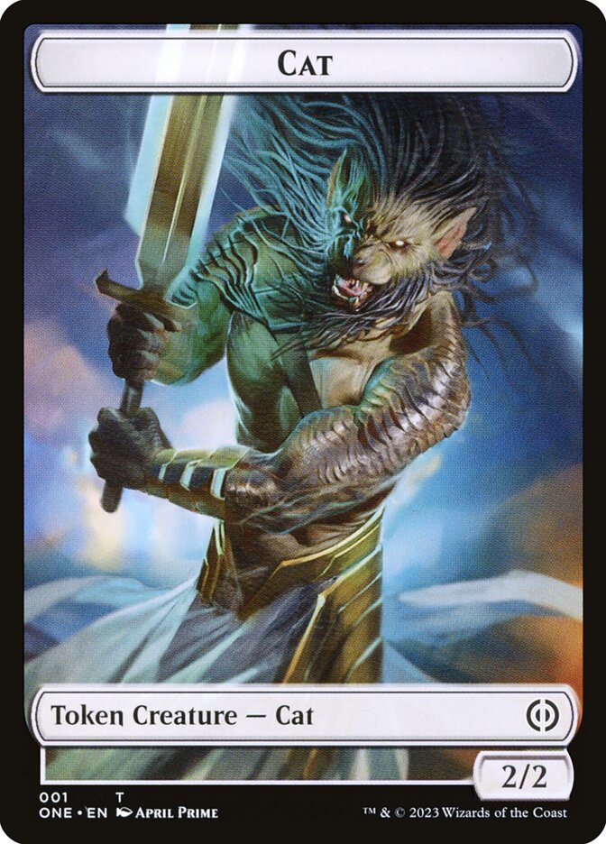 Phyrexian Goblin // Cat Double-Sided Token [Phyrexia: All Will Be One Tokens] | Gauntlet Hobbies - Angola