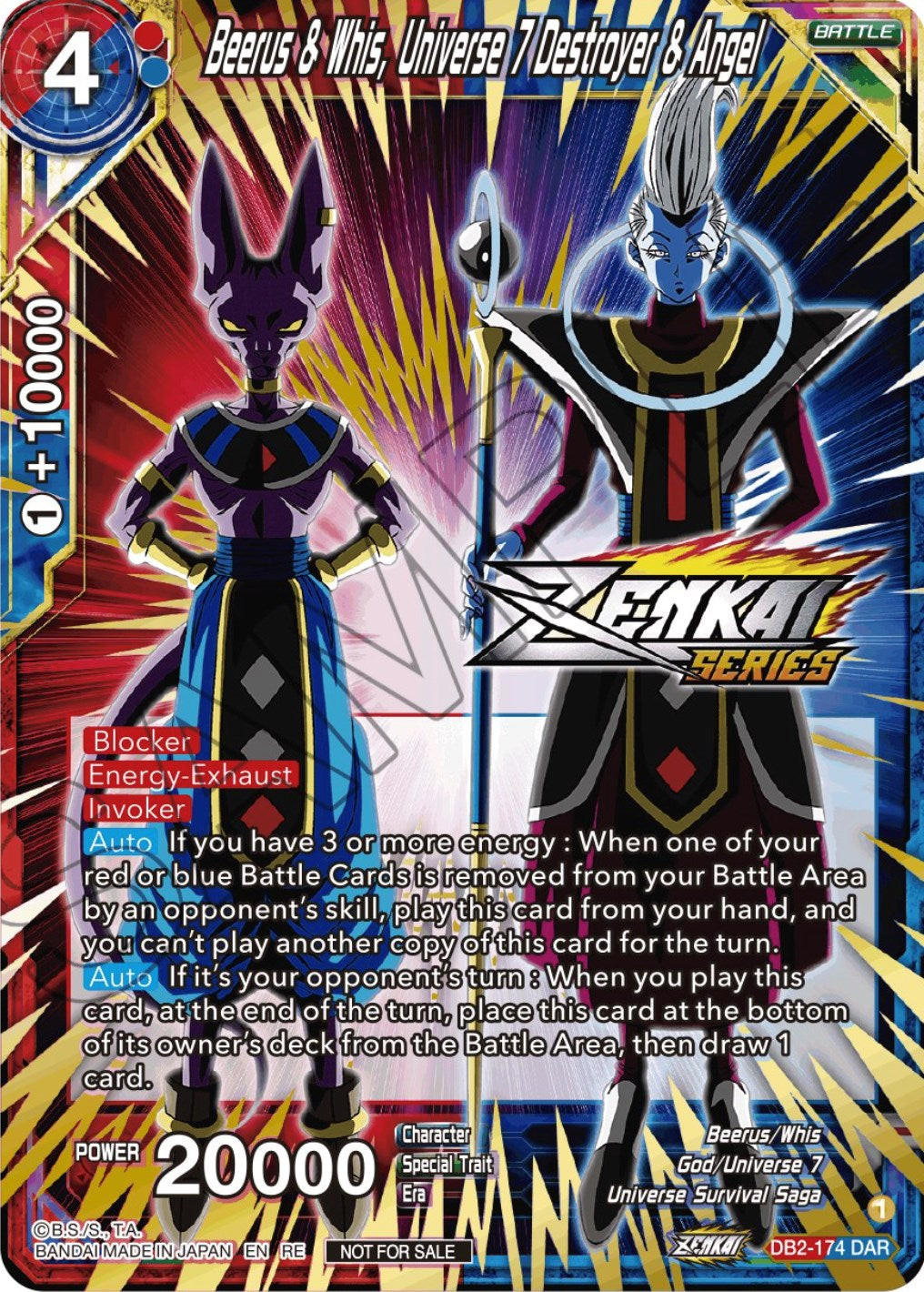 Beerus & Whis, Universe 7 Destroyer & Angel (Event Pack 12) (DB2-174) [Tournament Promotion Cards] | Gauntlet Hobbies - Angola