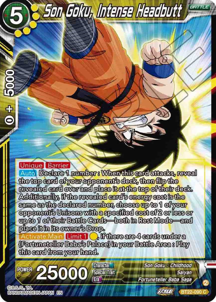 Son Goku, Intense Headbutt (BT22-090) [Critical Blow] | Gauntlet Hobbies - Angola