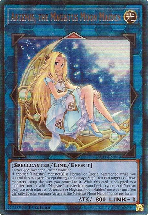 Artemis, the Magistus Moon Maiden [RA01-EN049] Prismatic Ultimate Rare | Gauntlet Hobbies - Angola