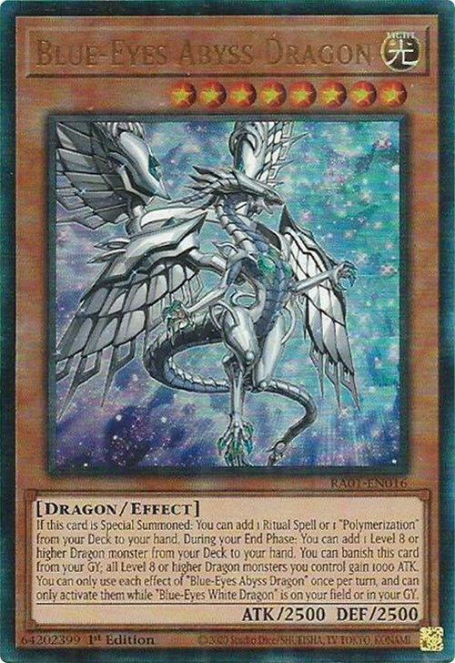 Blue-Eyes Abyss Dragon [RA01-EN016] Prismatic Ultimate Rare | Gauntlet Hobbies - Angola