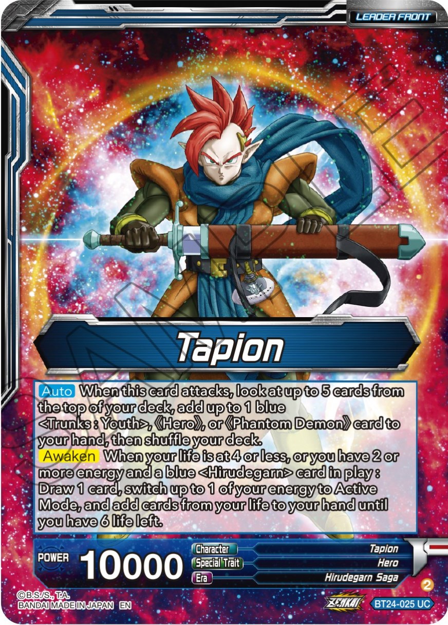 Tapion // Tapion, Hero Revived in the Present (SLR) (BT24-025) [Beyond Generations] | Gauntlet Hobbies - Angola