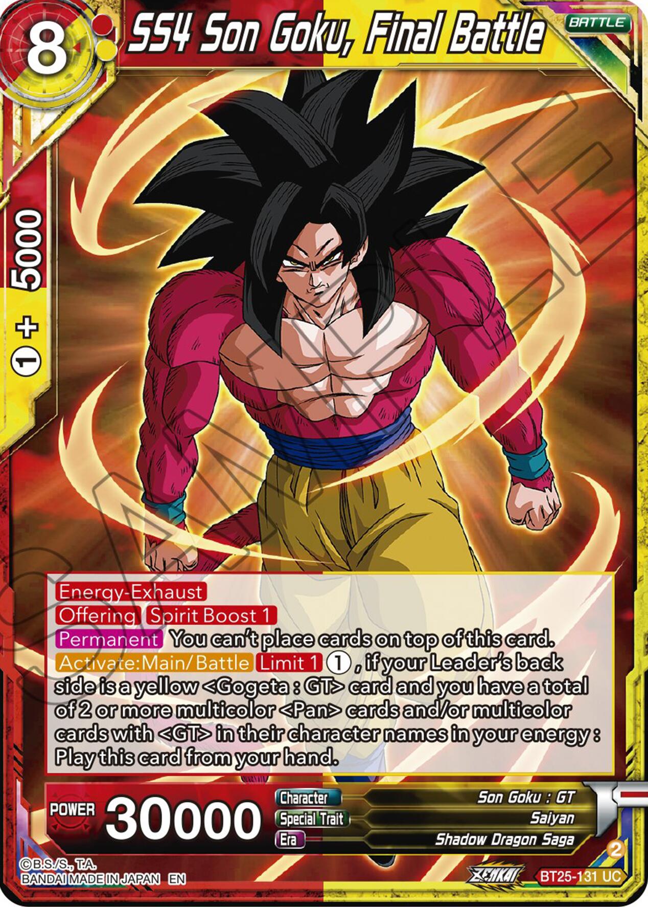 SS4 Son Goku, Final Battle (BT25-131) [Legend of the Dragon Balls] | Gauntlet Hobbies - Angola