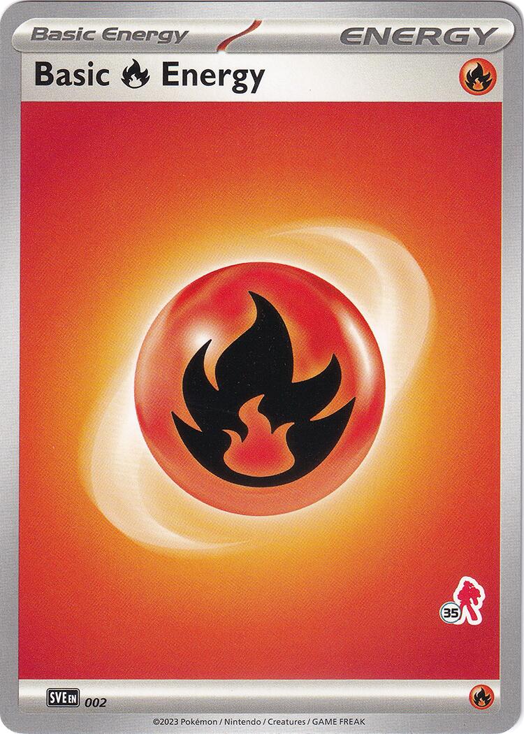 Basic Fire Energy (002) (Armarouge Stamp #35) [Battle Academy 2024] | Gauntlet Hobbies - Angola