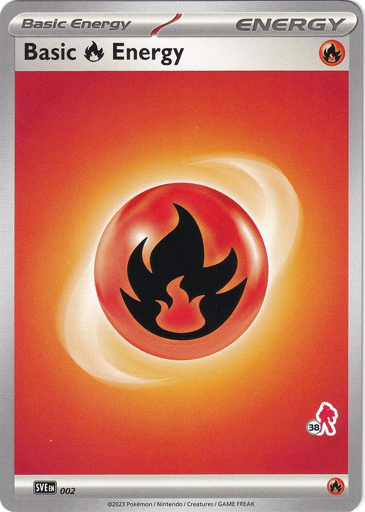 Basic Fire Energy (002) (Armarouge Stamp #38) [Battle Academy 2024] | Gauntlet Hobbies - Angola