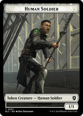 Human Soldier // Wolf (035) Double-Sided Token [Bloomburrow Commander Tokens] | Gauntlet Hobbies - Angola
