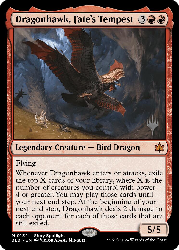 Dragonhawk, Fate's Tempest (Promo Pack) [Bloomburrow Promos] | Gauntlet Hobbies - Angola
