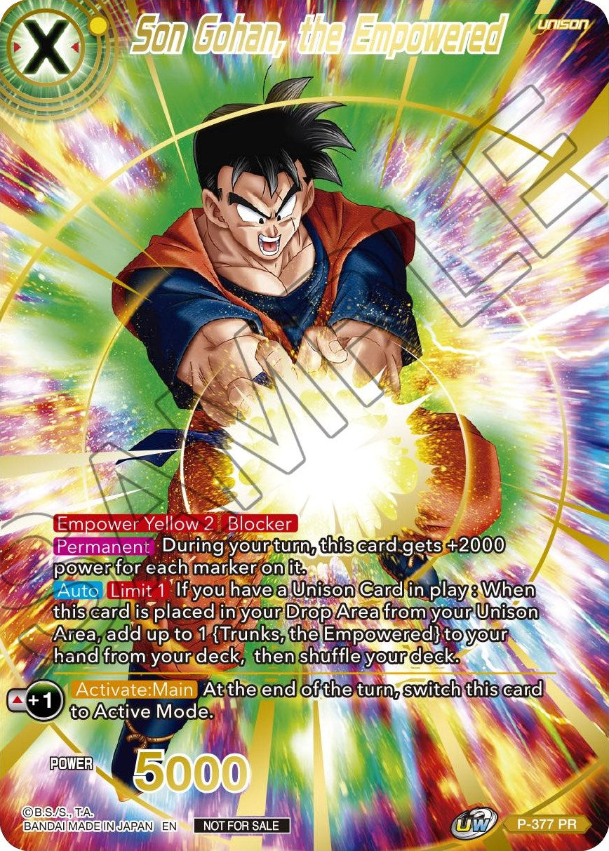 Son Gohan, the Empowered (Gold Stamped) (P-377) [Promotion Cards] | Gauntlet Hobbies - Angola