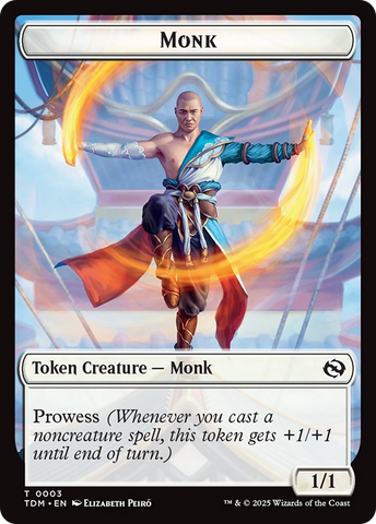 Bird // Monk Double-Sided Token [Tarkir: Dragonstorm Tokens]