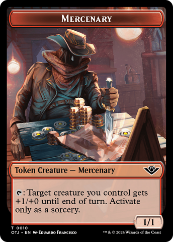 Mercenary // Spirit Double-Sided Token [Outlaws of Thunder Junction Tokens]