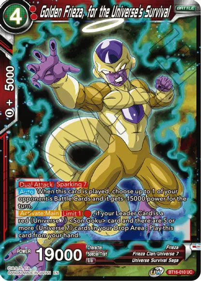 Golden Frieza, for the Universe's Survival (BT16-010) [Realm of the Gods] | Gauntlet Hobbies - Angola