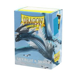Dragon Shield Sleeves: Standard Matte Dual - Sky Blue & Silver 100CT