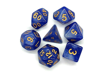 Old School Dice 7 set Galaxy - Blue & White