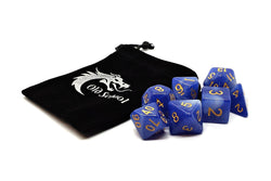 Old School Dice 7 set Galaxy - Blue & White