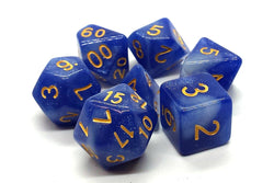 Old School Dice 7 set Galaxy - Blue & White