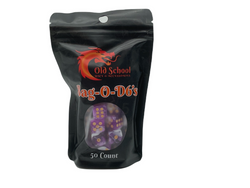 Old-School Dice - Bag-o-D6's 50ct Vorpal Purple/Silver