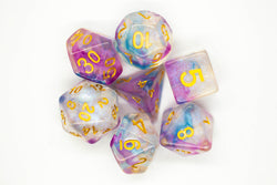 Old School Dice 7 set Luminous - Violent Storm