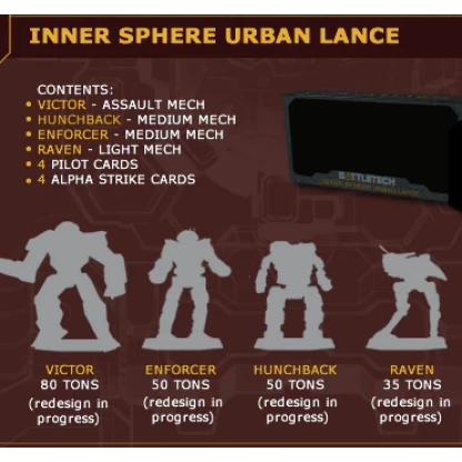 Battletech: Inner Sphere Urban Lance Mini Pack | Gauntlet Hobbies - Angola