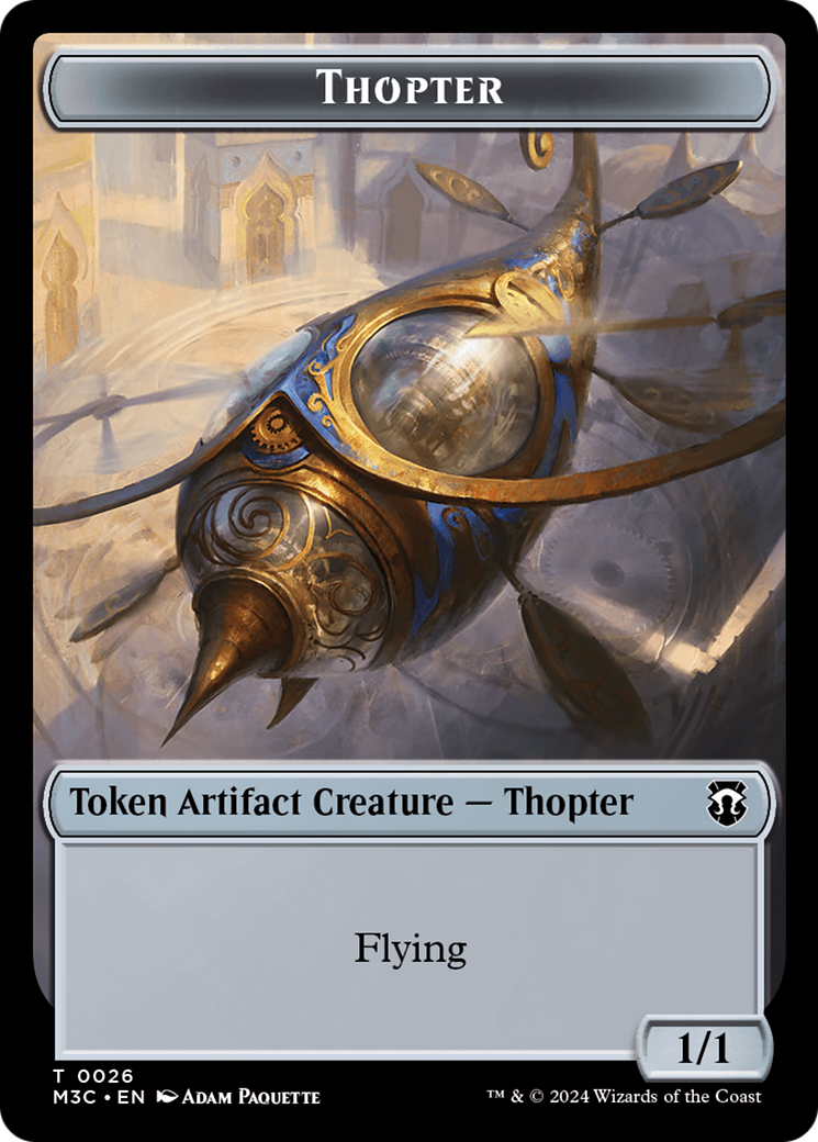 Aetherborn (Ripple Foil) // Thopter Double-Sided Token [Modern Horizons 3 Commander Tokens] | Gauntlet Hobbies - Angola