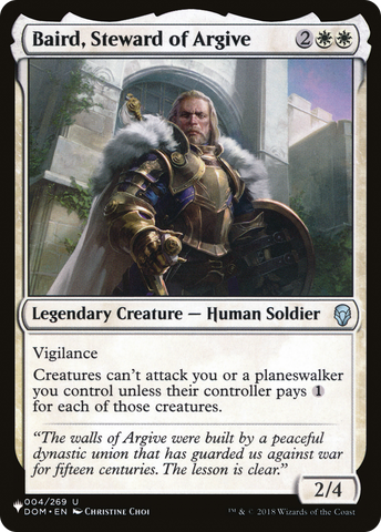 Baird, Steward of Argive [The List]