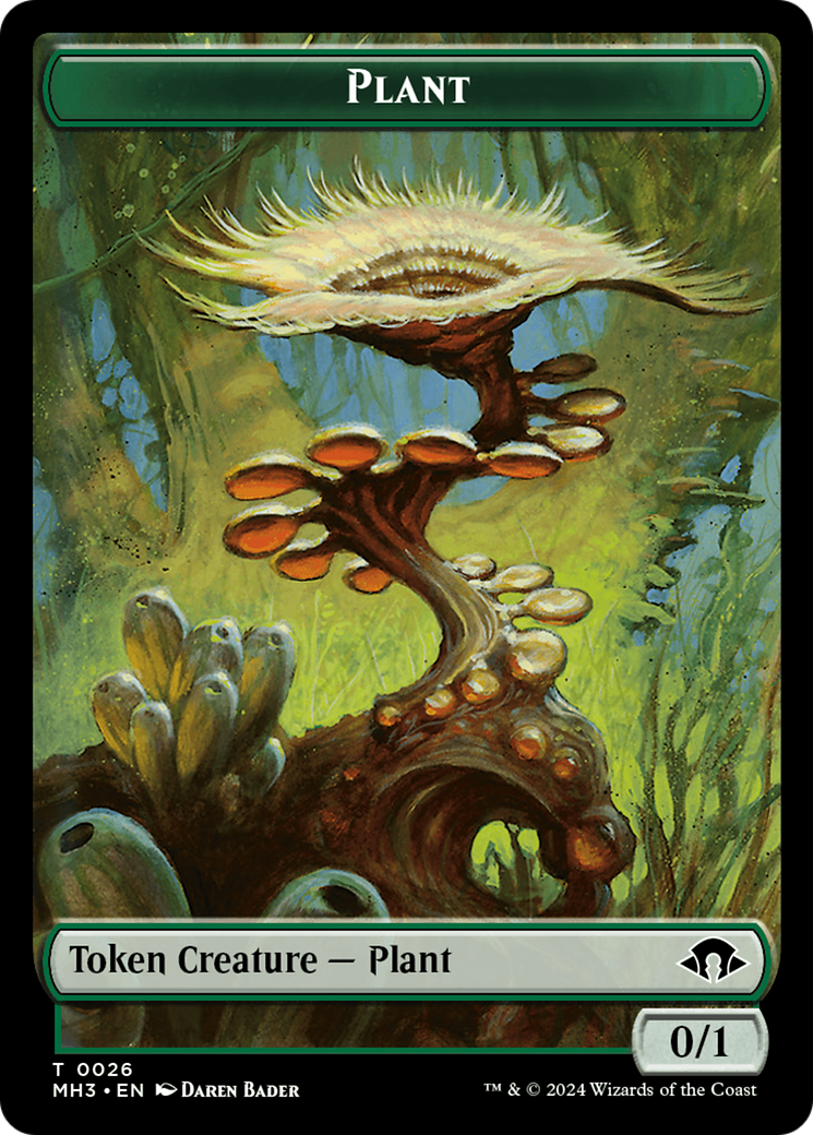 Plant (Ripple Foil) // Zombie Double-Sided Token [Modern Horizons 3 Tokens] | Gauntlet Hobbies - Angola