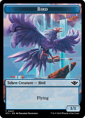 Mercenary // Bird Double-Sided Token [Outlaws of Thunder Junction Tokens]