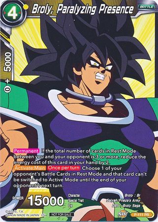 Broly, Paralyzing Presence (Broly Pack Vol. 3) (P-111) [Promotion Cards] | Gauntlet Hobbies - Angola