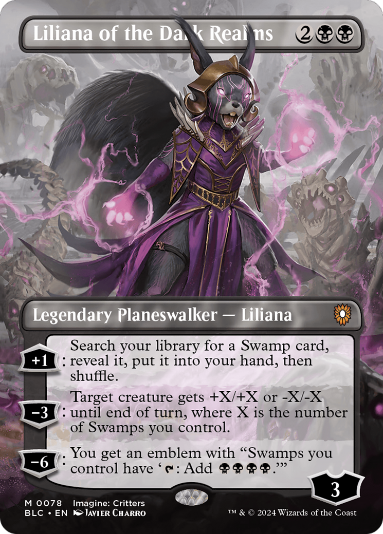 Liliana of the Dark Realms (Borderless) [Bloomburrow Commander] | Gauntlet Hobbies - Angola