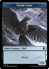 Storm Crow // Bird (003) Double-Sided Token [Bloomburrow Commander Tokens] | Gauntlet Hobbies - Angola