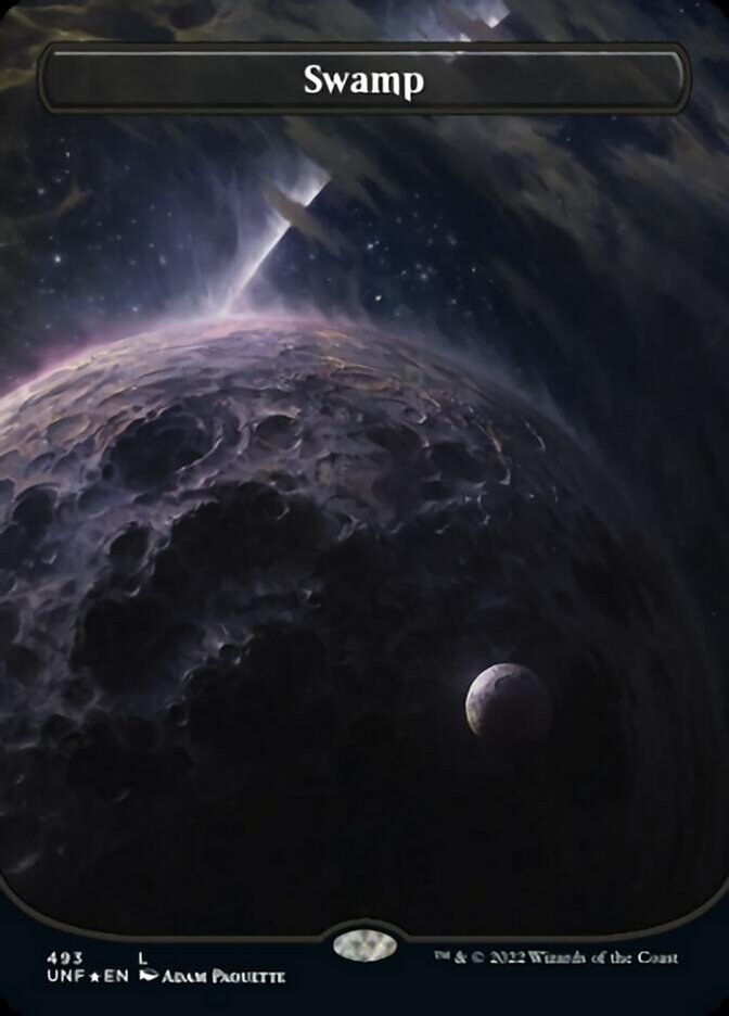 Swamp (493) (Orbital Space-ic Land) (Galaxy Foil) [Unfinity] | Gauntlet Hobbies - Angola