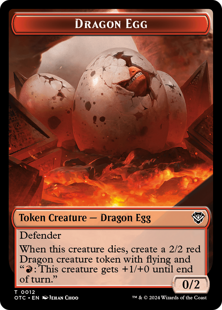 Dragon Egg // Dragon Double-Sided Token [Outlaws of Thunder Junction Commander Tokens] | Gauntlet Hobbies - Angola