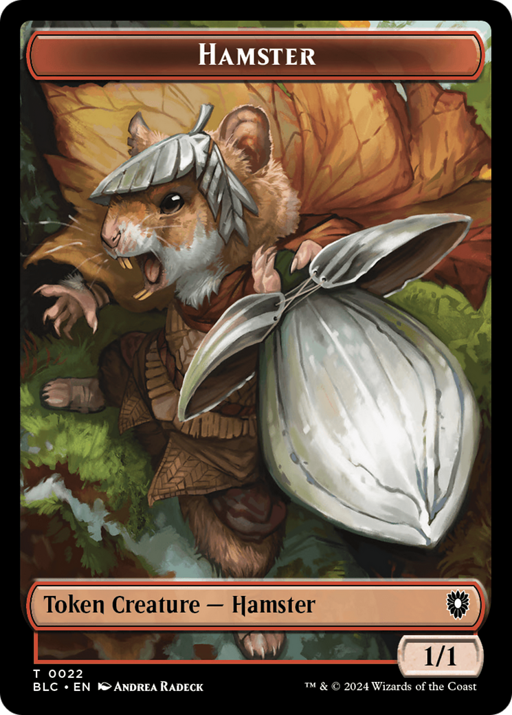 Hamster // Beast (024) Double-Sided Token [Bloomburrow Commander Tokens] | Gauntlet Hobbies - Angola