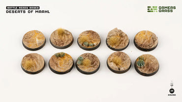 GamersGrass Battle Ready Bases: Deserts of Maahl - Round 25mm