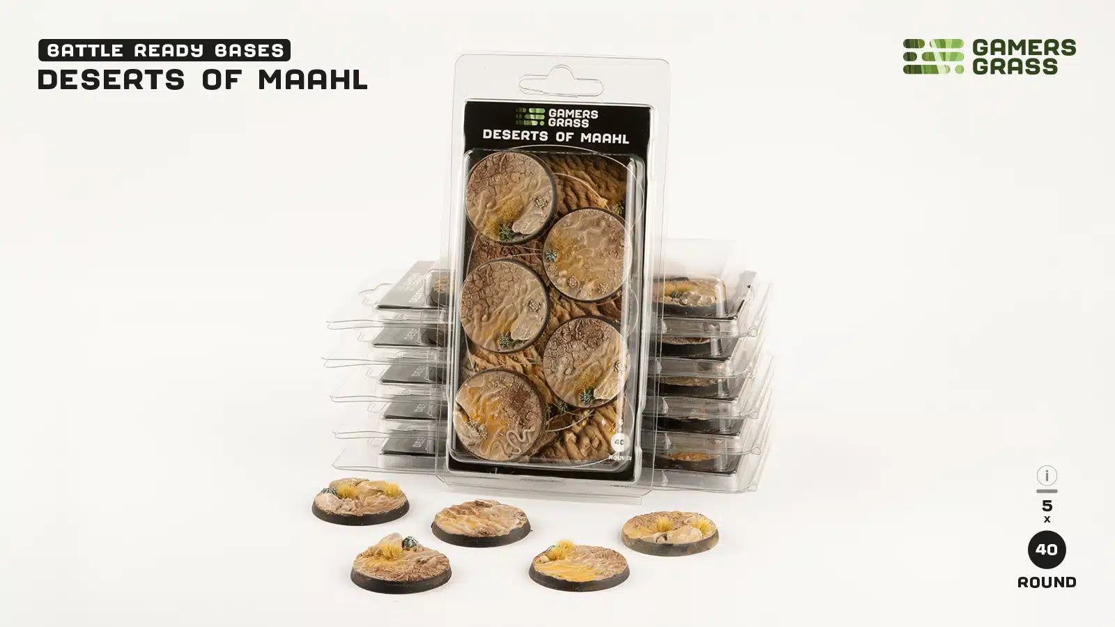 GamersGrass Battle Ready Bases: Deserts of Maahl - Round 40mm | Gauntlet Hobbies - Angola