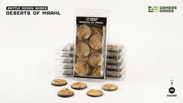 GamersGrass Battle Ready Bases: Deserts of Maahl - Round 40mm