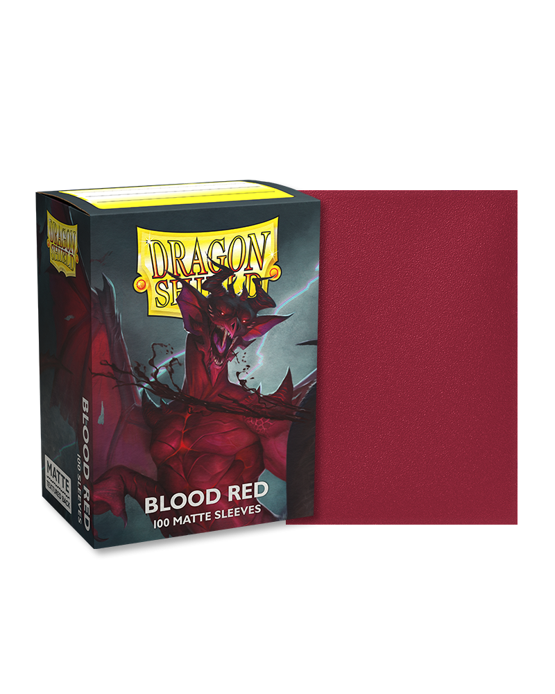 Dragon Shield - Blood Red 100 Matte Sleeves - Standard Size