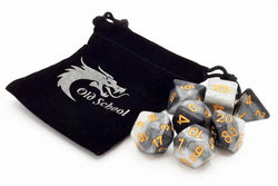 Old School Dice 7 set Gradient - Dusk till Dawn