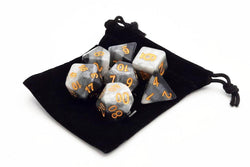 Old School Dice 7 set Gradient - Dusk till Dawn