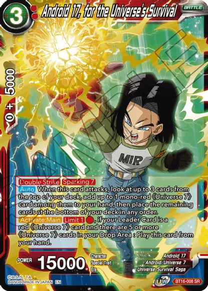 Android 17, for the Universe's Survival (BT16-008) [Realm of the Gods] | Gauntlet Hobbies - Angola